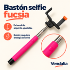 Bastón selfie fucsia · presentación Vendalia · SKU 30438