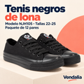 Tenis negros de lona · presentación Vendalia · SKU 41014