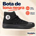 Bota de lona negra · presentación Vendalia · SKU 41513