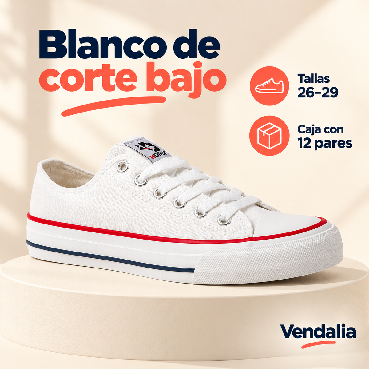 Blanco de corte bajo · presentación Vendalia · SKU 41516