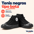 Tenis negros tipo bota · presentación Vendalia · SKU 41527