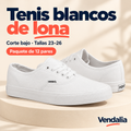 Tenis blancos de lona · presentación Vendalia · SKU 41585