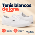 Tenis blancos de lona · presentación Vendalia · SKU 41591