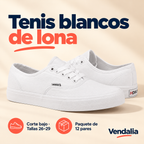 Tenis blancos de lona · presentación Vendalia · SKU 41591