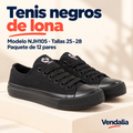 Tenis negros de lona · presentación Vendalia · SKU 43740