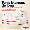 Tenis blancos de lona · presentación Vendalia · SKU 43745