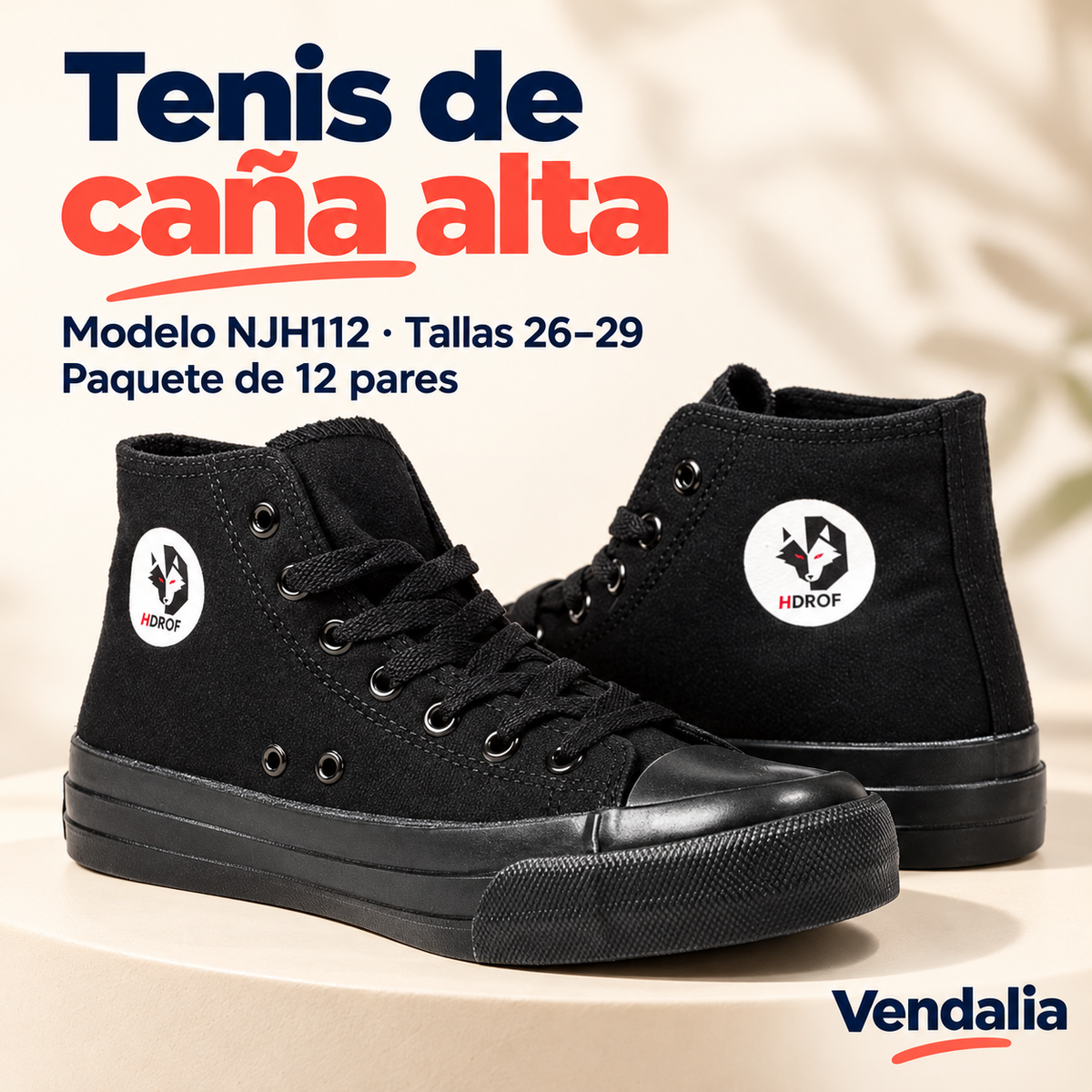 Tenis de caña alta · presentación Vendalia · SKU 43747