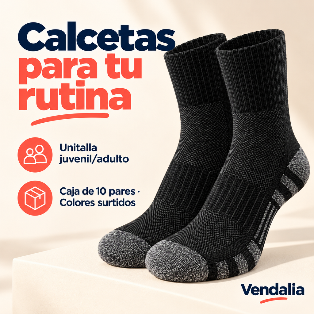 Calcetas para tu rutina · presentación Vendalia · SKU 47118