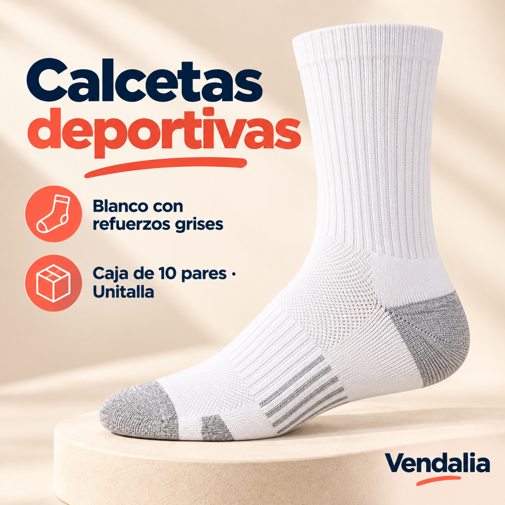 Calcetas deportivas · presentación Vendalia · SKU 47119