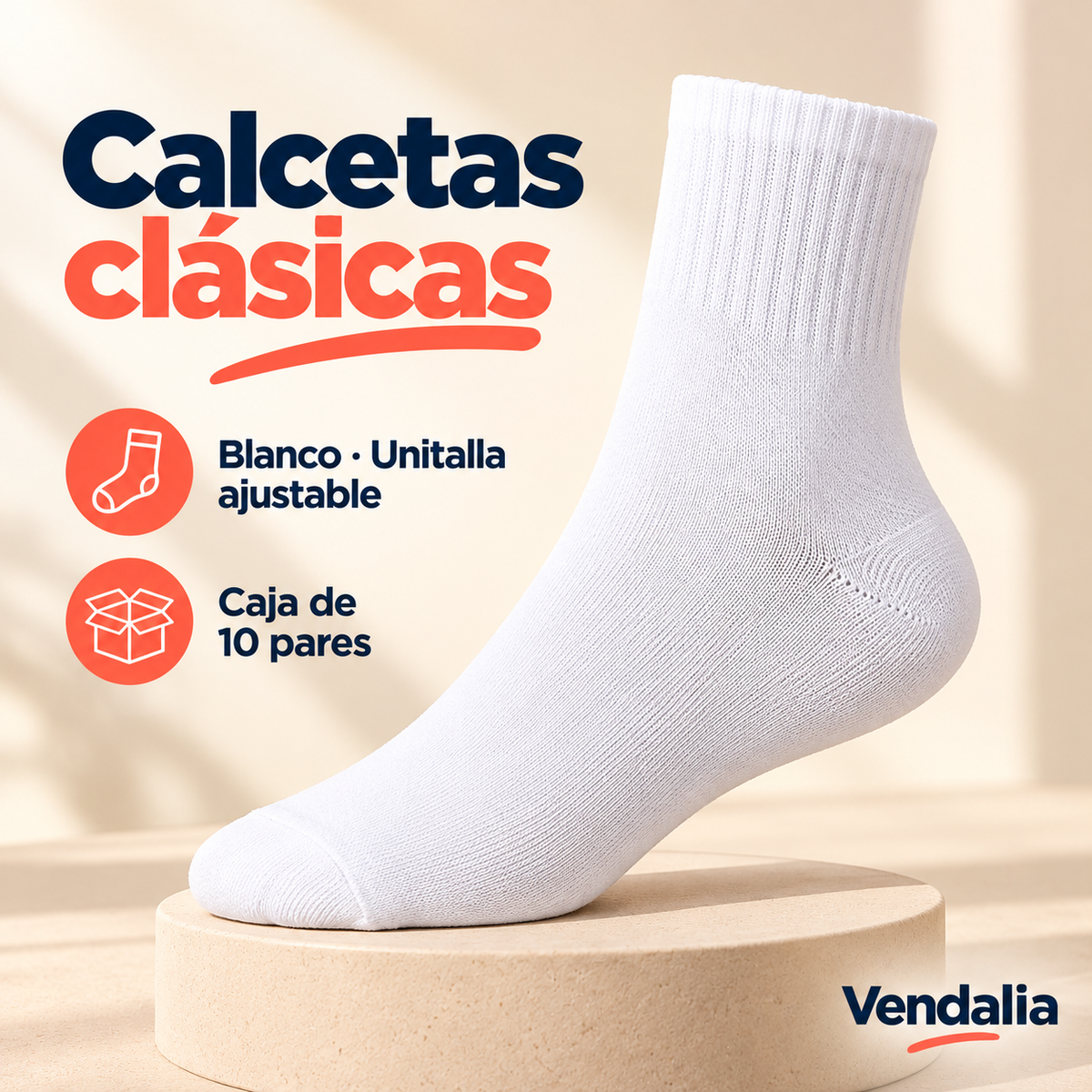 Calcetas clásicas · presentación Vendalia · SKU 47134