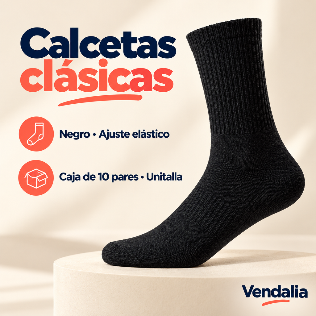 Calcetas clásicas · presentación Vendalia · SKU 47140