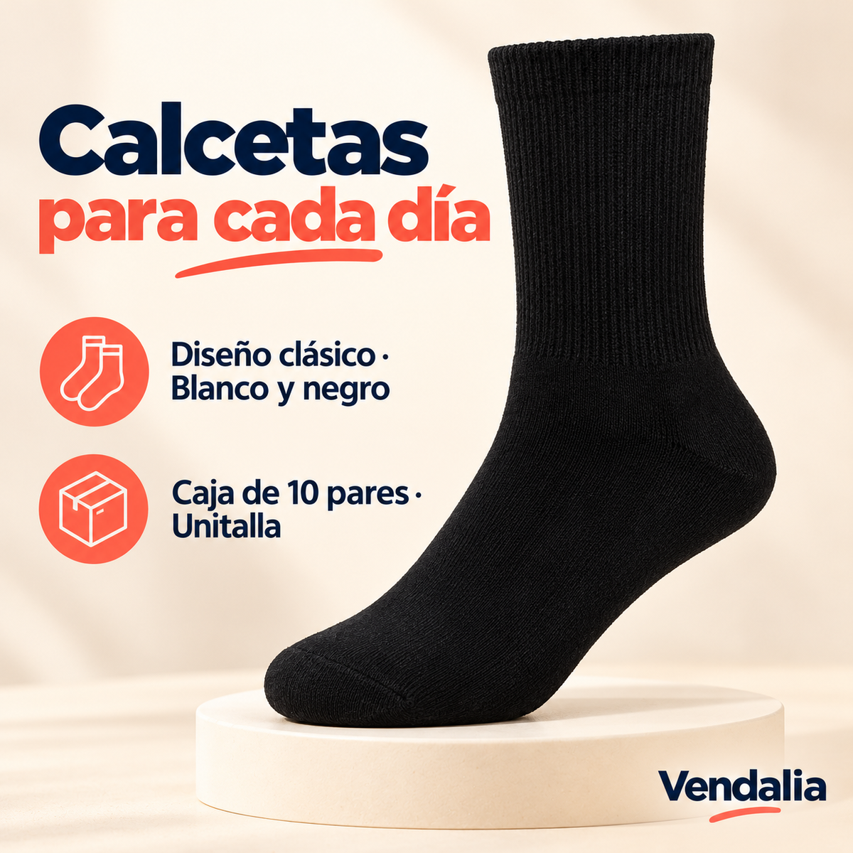 Calcetas para cada día · presentación Vendalia · SKU 47149