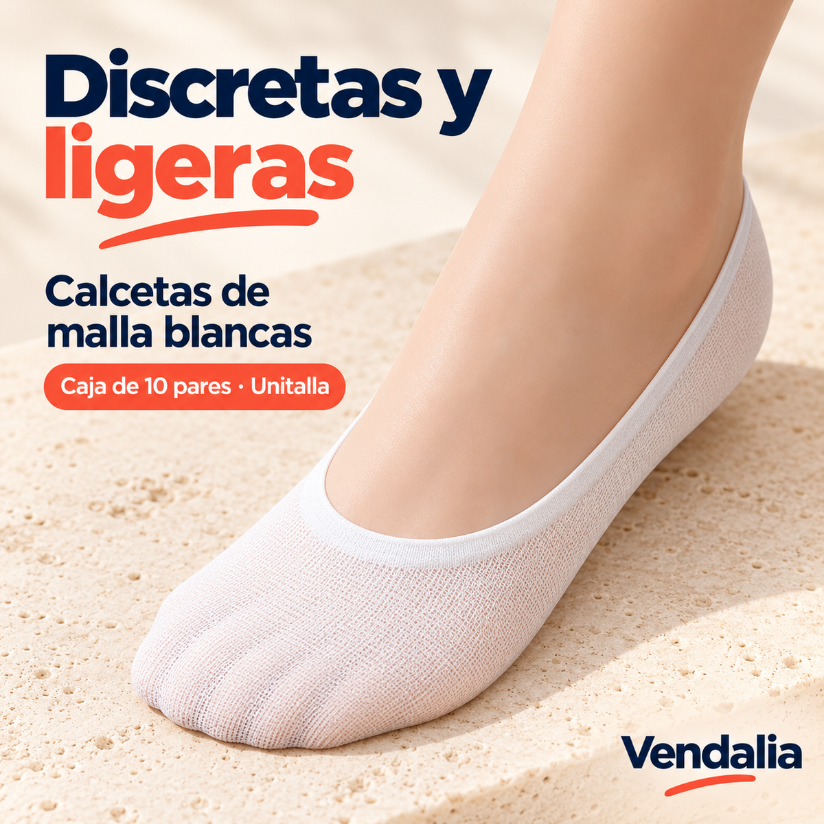 Discretas y ligeras · presentación Vendalia · SKU 47159