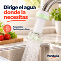 Adaptador flexible blanco y verde menta para llave de agua; portada Vendalia. Grifo no incluido.