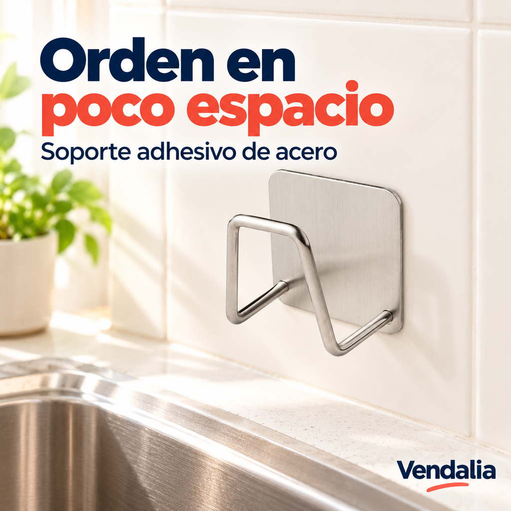 Soporte adhesivo de acero inoxidable — Vendalia