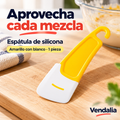 Espátula de silicona amarilla y blanca con gancho — portada Vendalia