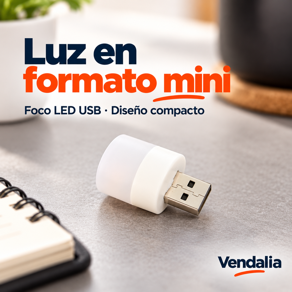 Mini foco LED blanco con conector USB — Vendalia