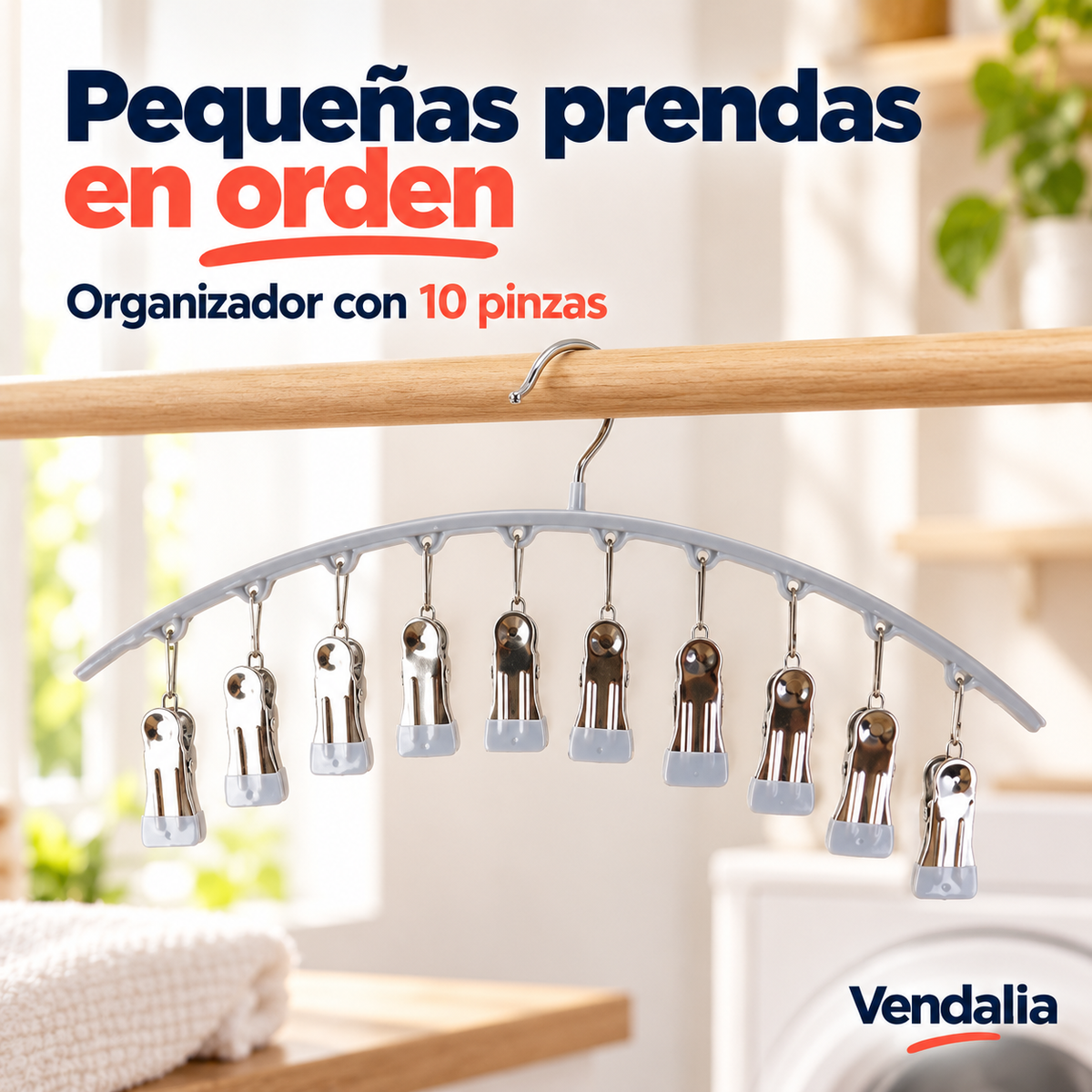 Gancho Organizador con Pinzas Múltiples · Portada Vendalia · SKU 47451