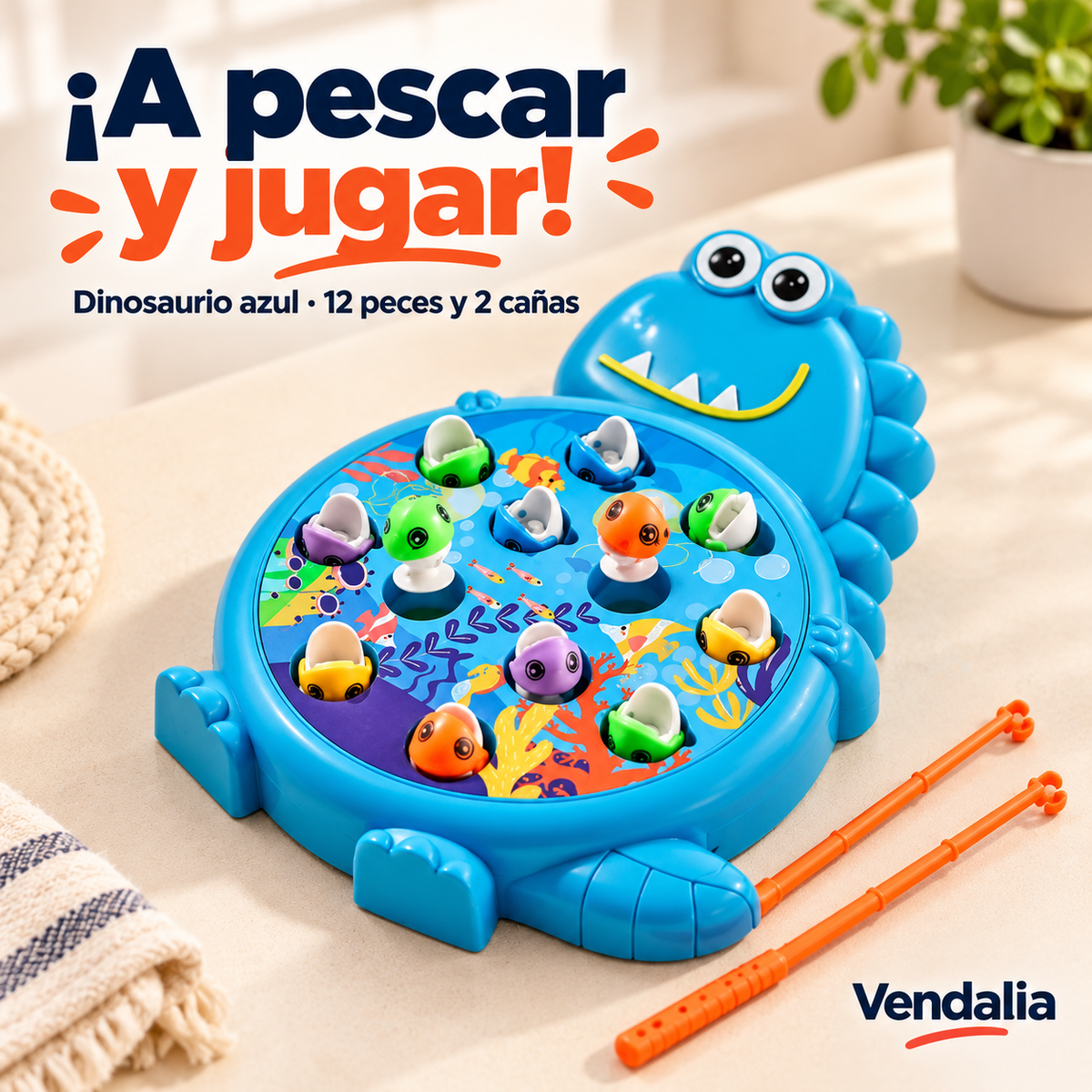 Portada Vendalia: Juego de pesca dinosaurio