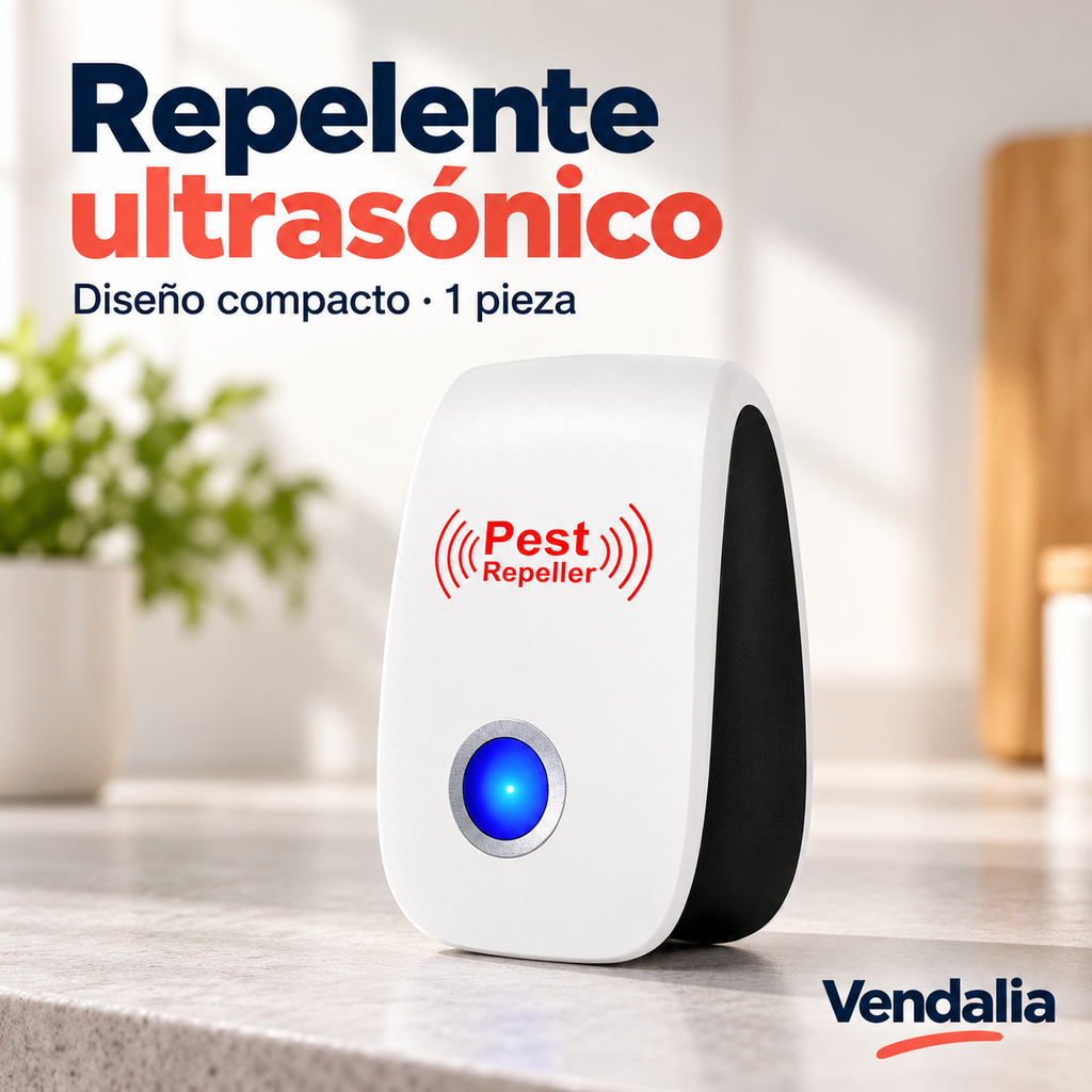 Repelente ultrasónico — Vendalia. Diseño compacto · 1 pieza