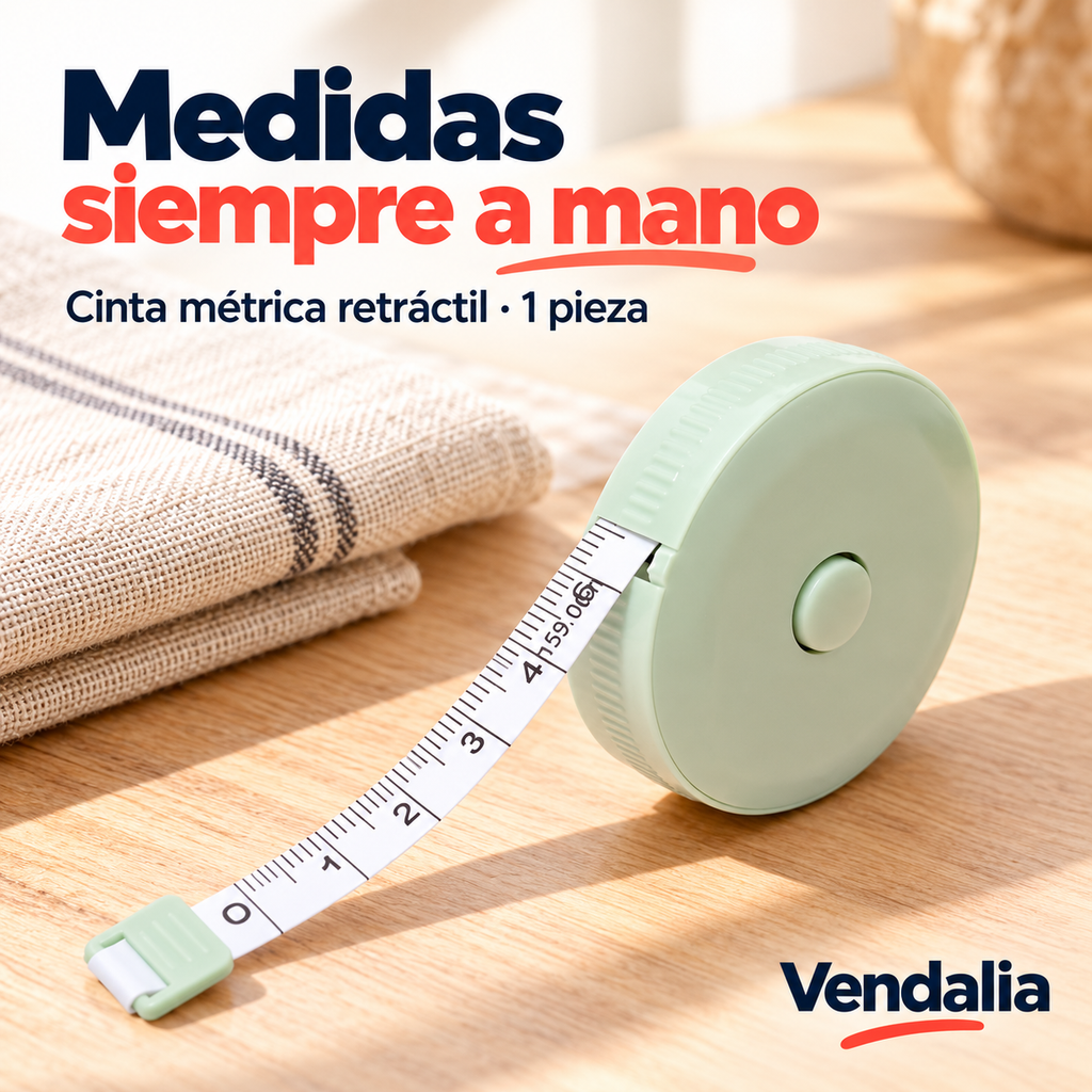 Medidas siempre a mano — Vendalia. Cinta métrica retráctil · 1 pieza