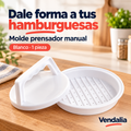 Molde prensador blanco para hamburguesas — portada Vendalia