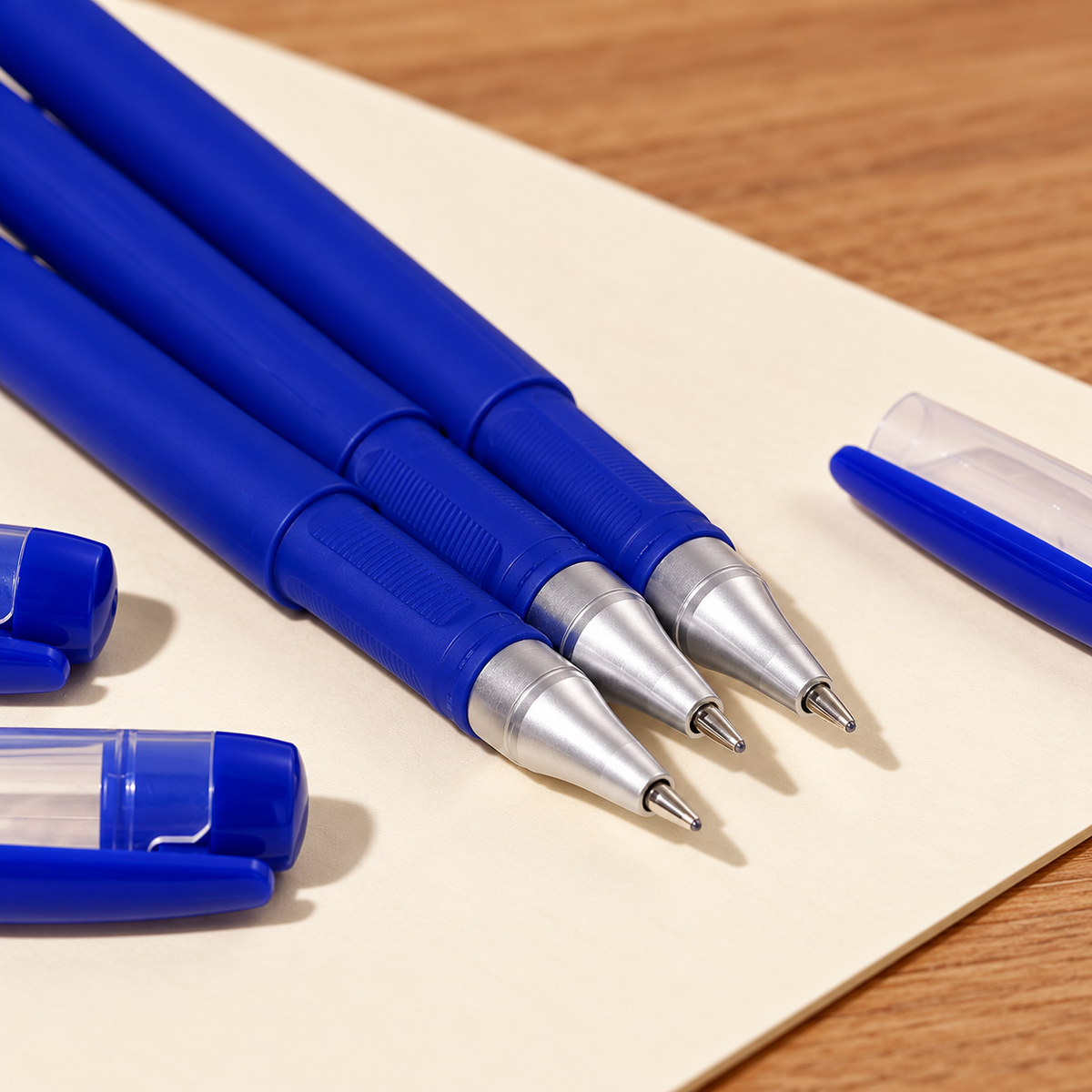 Acercamiento de las puntas metálicas de las plumas azules — Vendalia