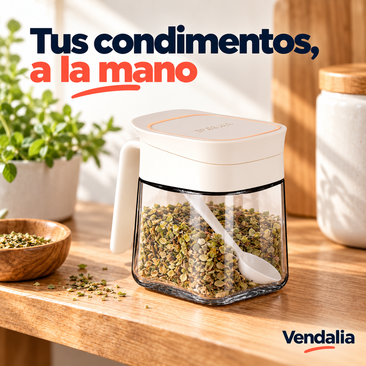 Frasco para condimentos color hueso · portada Vendalia