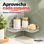 Repisa de Esquina Metálica blanca · Portada Vendalia · SKU 47672