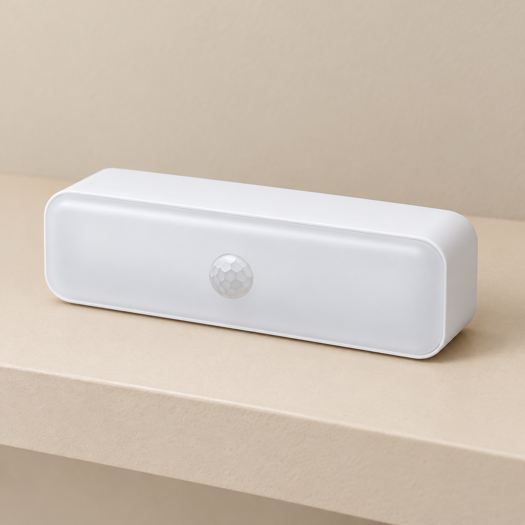 Lámpara compacta blanca con sensor — vista del cuerpo