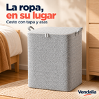 Cesto gris con tapa y patrón de espiga — portada Vendalia