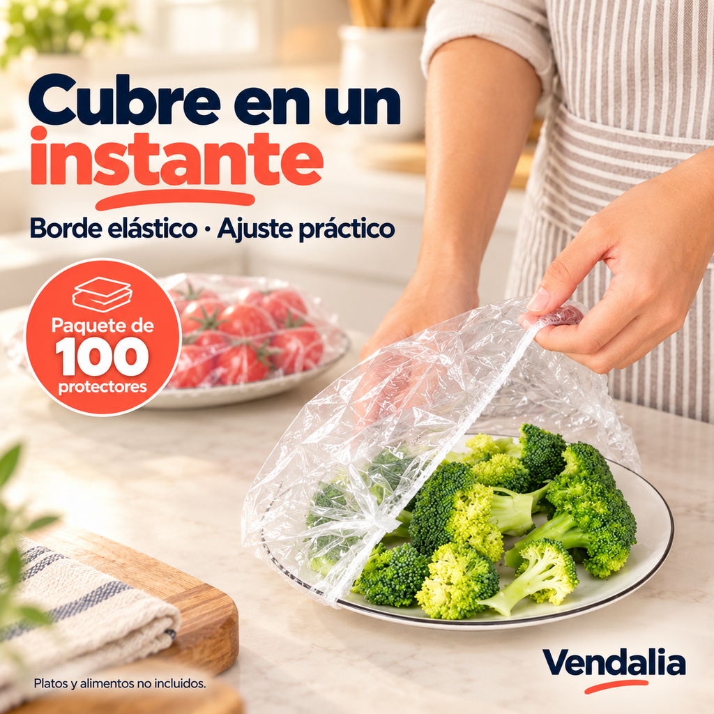 Protectores elásticos transparentes, paquete de 100 — presentación Vendalia