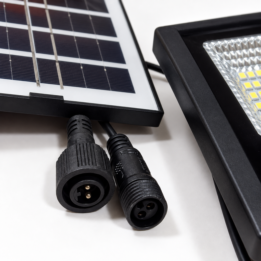 Reflector solar con panel independiente — detalle