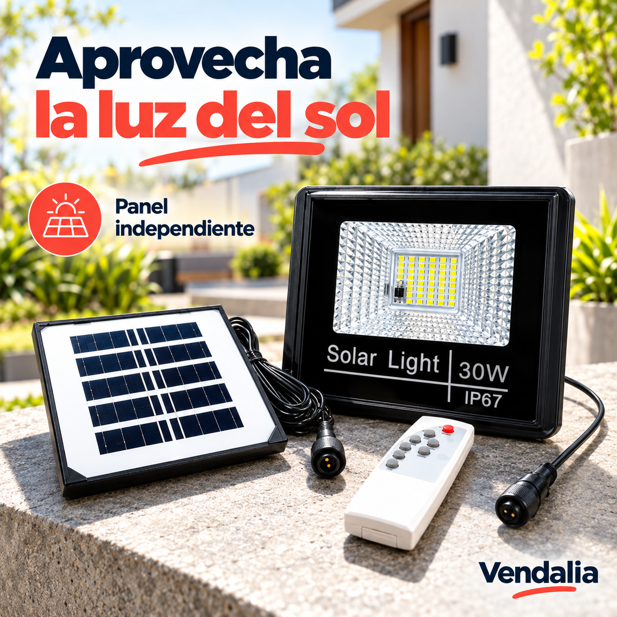 Reflector solar con panel independiente — portada Vendalia