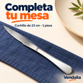 Cuchillo de mesa de acero inoxidable de 23 cm; portada Vendalia, venta por pieza.