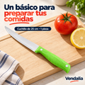 Cuchillo de cocina de 25 cm con mango verde; venta por pieza, portada Vendalia.