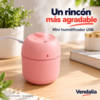 Humidificador mini rosa con alimentación USB — portada Vendalia
