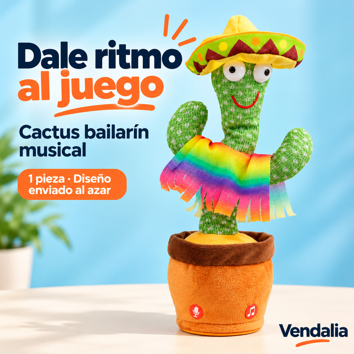 Portada Vendalia: Cactus bailarín musical. Ejemplo de surtido; envío al azar.