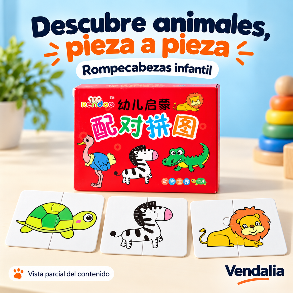 Portada Vendalia: Rompecabezas infantil de animales