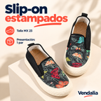 Slip-on estampados · presentación Vendalia · SKU 48277