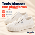Tenis blancos con plataforma · presentación Vendalia · SKU 48315