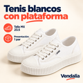 Tenis blancos con plataforma · presentación Vendalia · SKU 48316