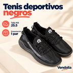 Tenis deportivos negros · presentación Vendalia · SKU 48559