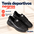 Tenis deportivos negros · presentación Vendalia · SKU 48560