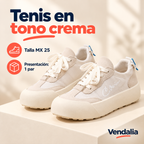 Tenis en tono crema · presentación Vendalia · SKU 48612