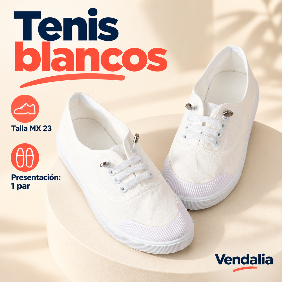 Tenis blancos · presentación Vendalia · SKU 49139