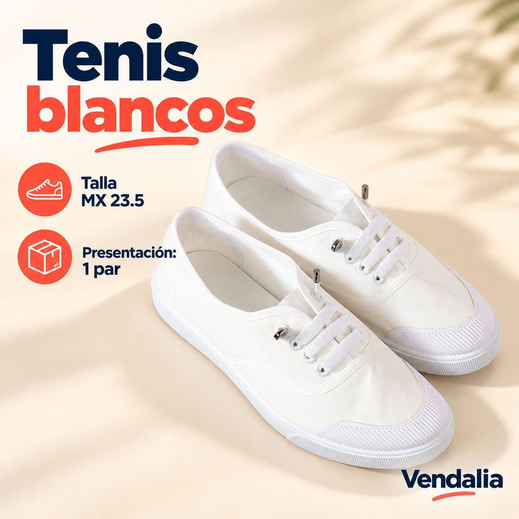 Tenis blancos · presentación Vendalia · SKU 49140