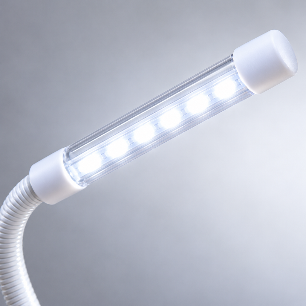 Detalle de Lámpara LED con Clip y Brazo Flexible