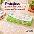 Guantes transparentes TPE en caja de 100 piezas. Vendalia.