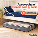 Organizador gris para debajo de la cama con tapa transparente — portada Vendalia